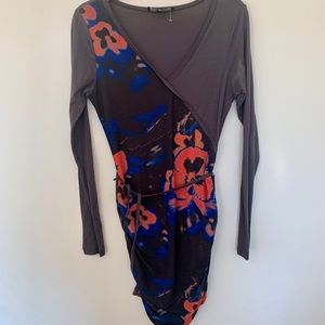 Anna Scott long sleeve wrap dress